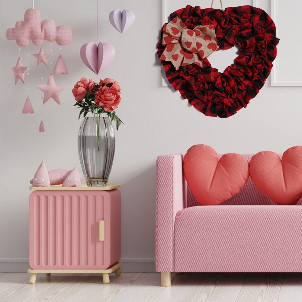 Unique Heart Shaped Wreath Exquisite Wall Hanging Garlands Valentines Day Wreaths  Anniversary