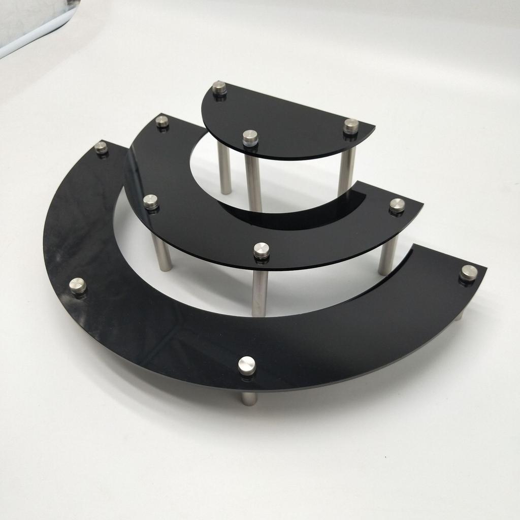 Suporte de Acrílico Redondo de 3 Camadas para Cupcakes e Sobremesas-Suporte Elevatório, Display Self para Figuras Amiibo Funko POP, Vitrine de Varejo