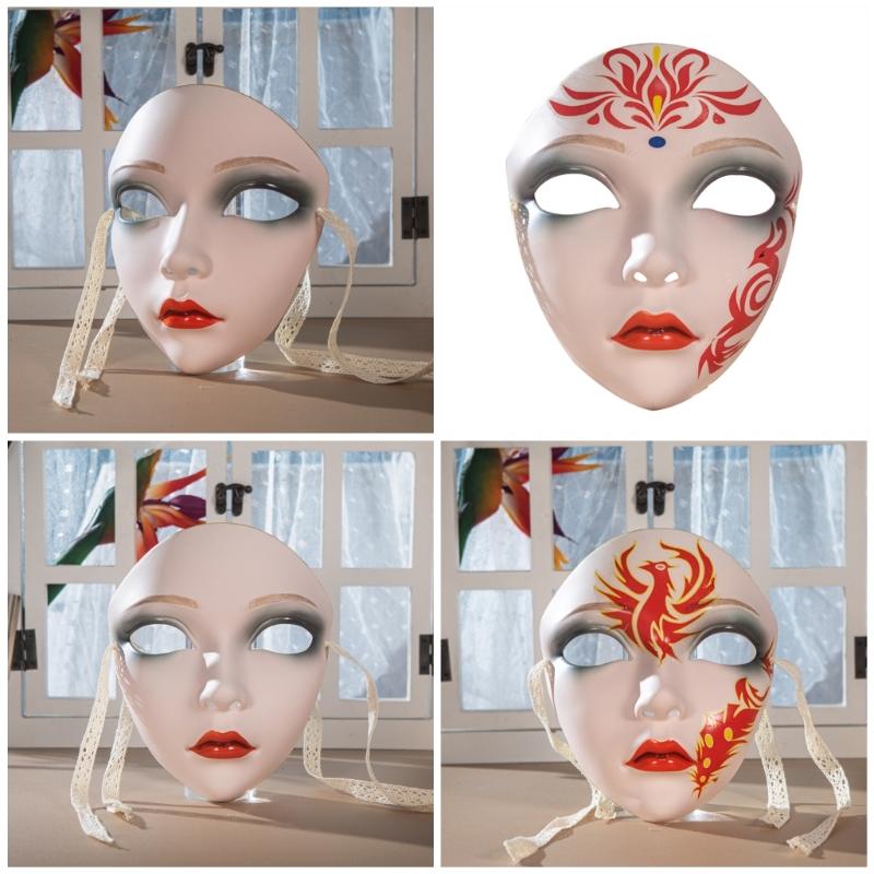 Hand Painted Mask Halloween Party Mask Full Face Mask Masquerade Mask for Women Men Cosplay Halloween Costume Accessory