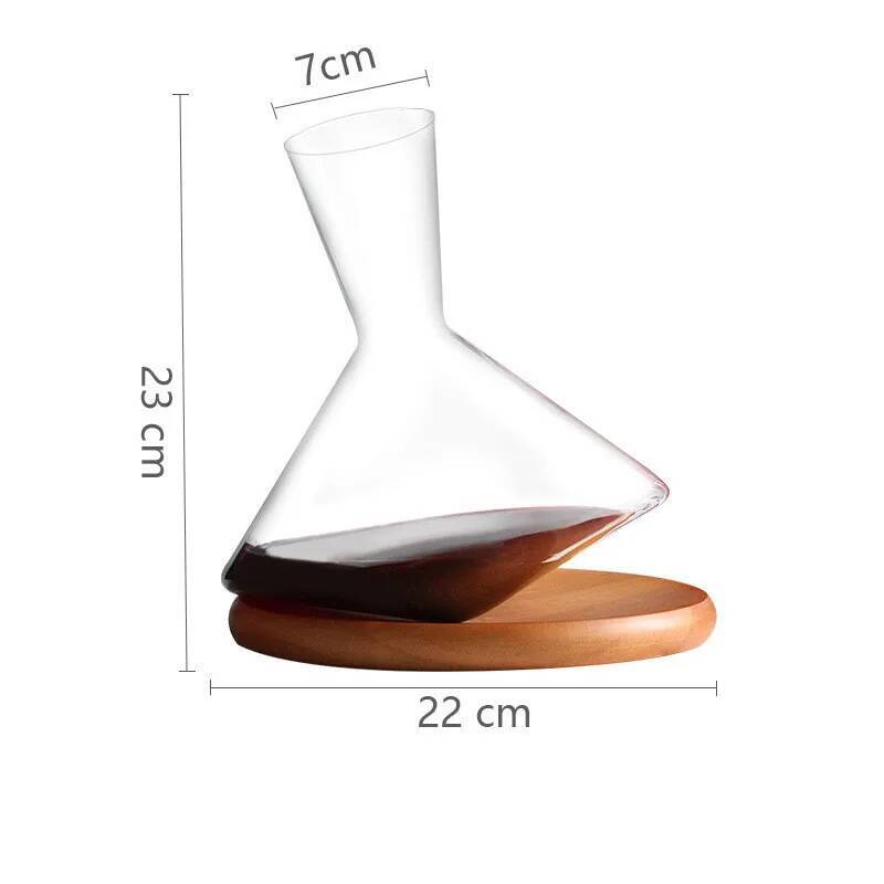 

1000ml Clear Gyro Rotating Decanter With Wood Base Best Restaurant Drinkware Roly-poly Stress Relieving Wine Separator Wholesale