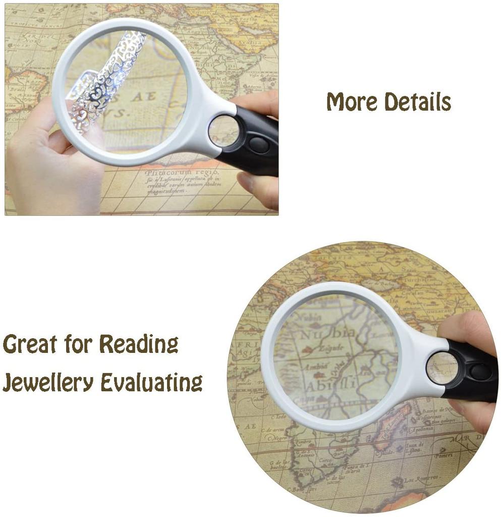 Buy 45x Light Handheld Magnifier Magnifying Reading Glass Lens Jewelry Loupe Light Handheld