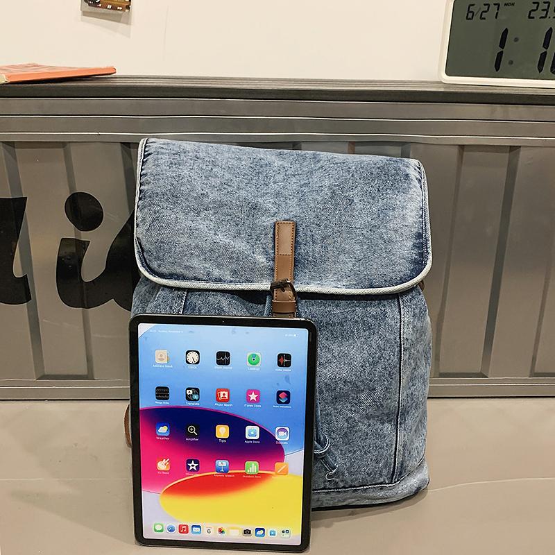 Denim Backpack Retro Commuter Large Capacity Travel Backpack