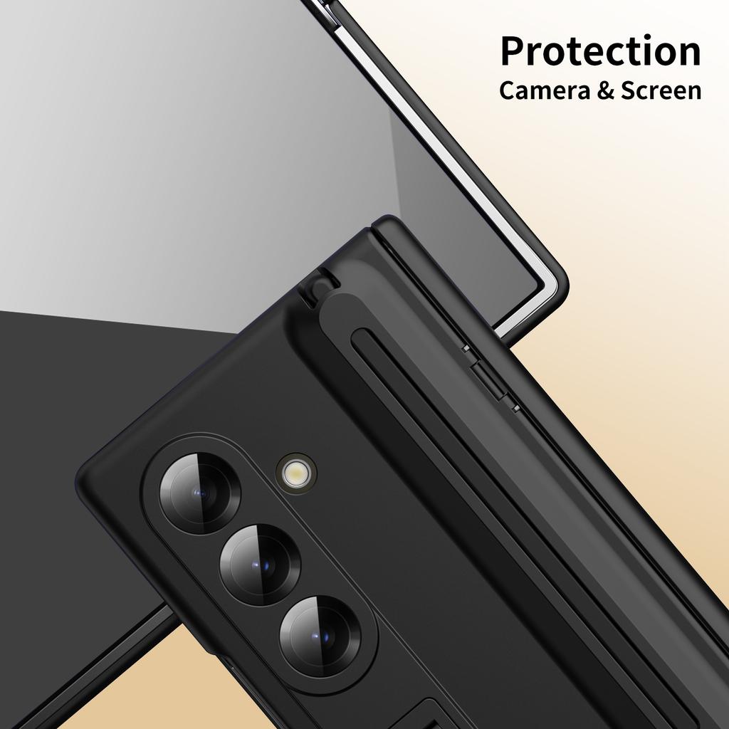Avec Film Protecteur d'Écran en Verre Coque de Protection pour Charnière Complète pour Samsung Galaxy Fold 8 7 6 5 4 3 avec Stylo et Support Caché Housse antichoc