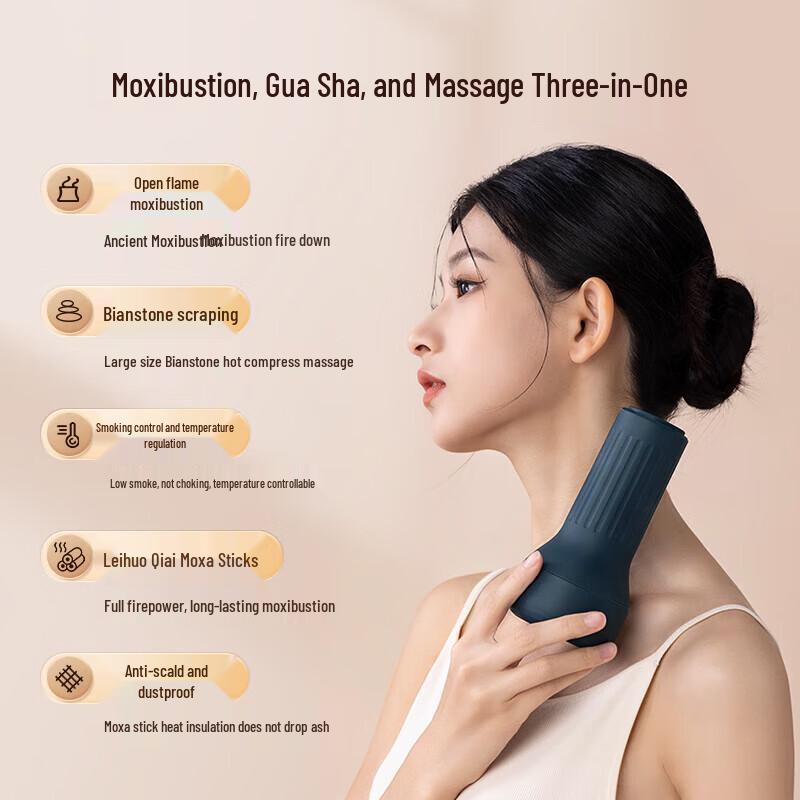 Ke'ai Element Thunder Fire Bianstone Guasha & Moxibustion Device CN plug (adapter included)