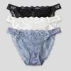Women Breathable Rhinestone Decor Briefs Underwear Low Waist Lace Panties Satin Silk Comfortable