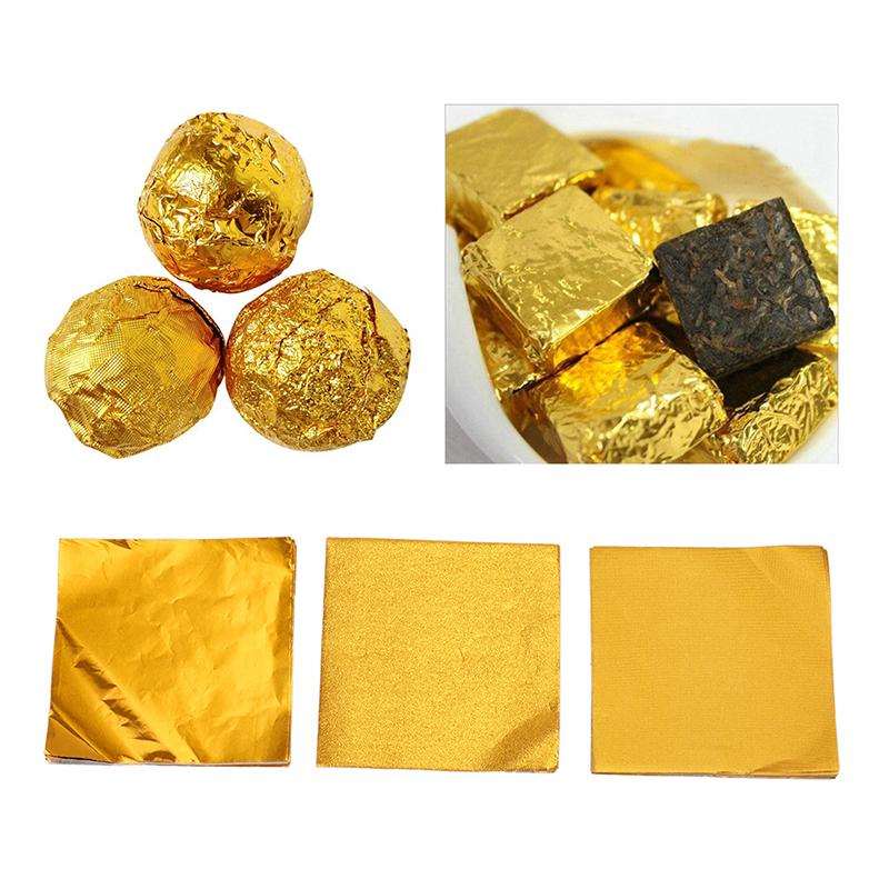 200 Pz 8*8Cm Carta Stagnola Alluminio Oro Caramelle Cioccolato Biscotti Fai Da Te Incartare