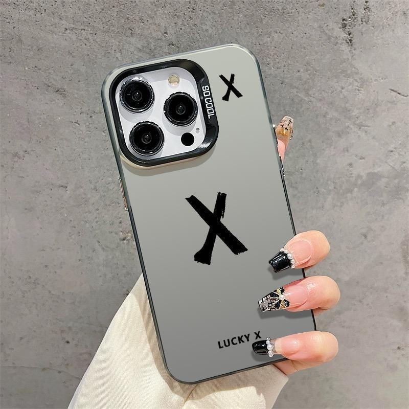 Simple lucky letter couple mobile phone case Apple 15Pro mobile phone case 14ProMax/13/12/11 personality 8