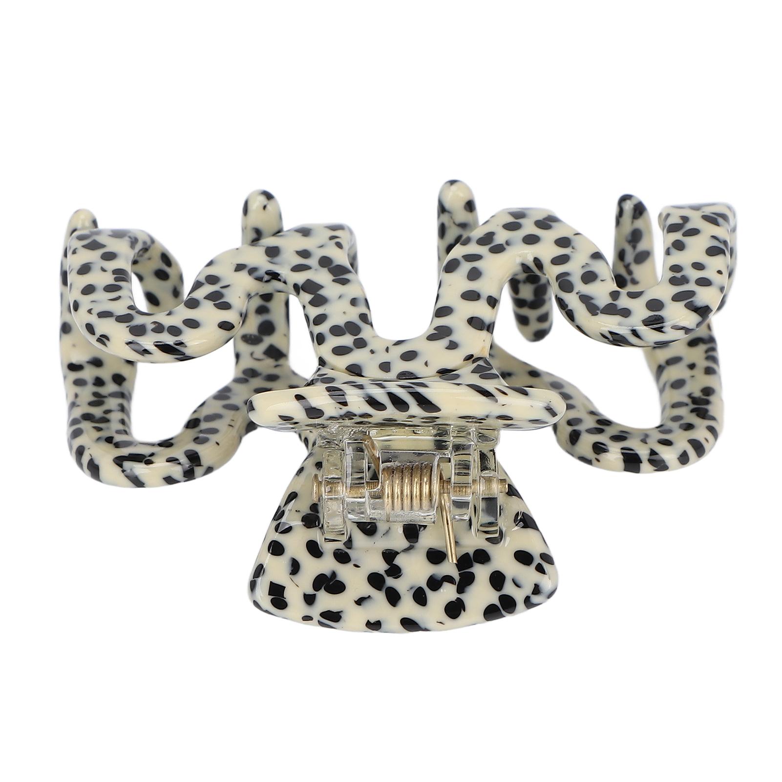 

Hair Claw Clip Women Simple Fashionable Elegant Hair Clip Hair Accessories for Face Washing MakeupLeopard Print Beige