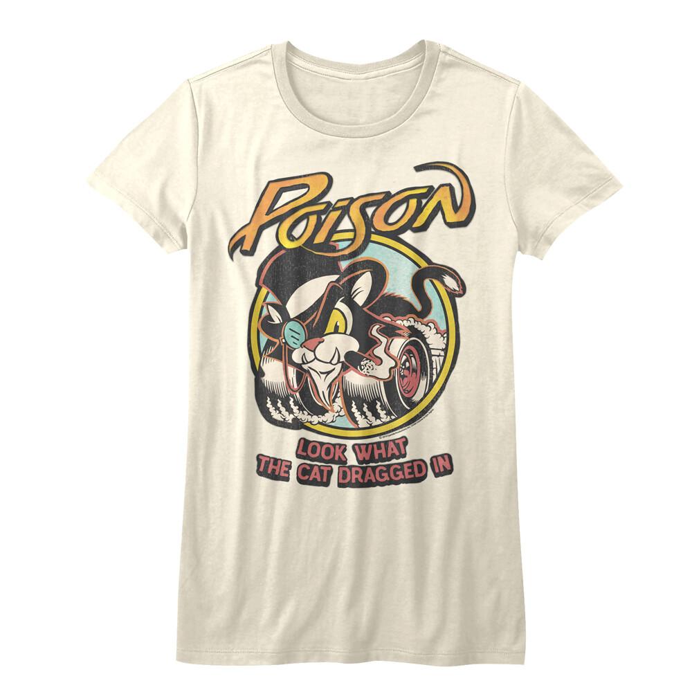 Poison Look What The Cat Dragged In Women s Fitted T Shirt Rock Music Unisex T-Shirt M
