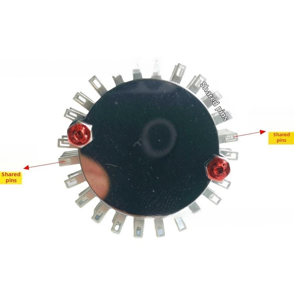 Rotary Switch 2x24 Positions with Sealed Enclosure and Double-Row Pin Terminals for Industrial Audio Applications