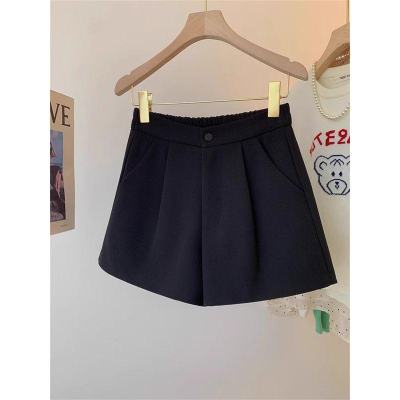 Pear-Shaped Body Summer Thin High-Waisted Suit Shorts for Women Plus Size Slimming Hip-Covering Casual A-Line Wide-Leg Pants