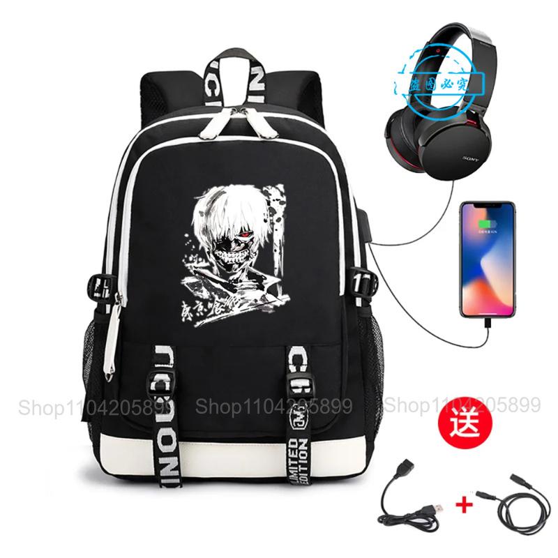 Tokyo Ghoul Backpack Anime Mochila Large Capacity Schoolbags Kaneki Ken Cartoon Travel Bag Laptop Boys Gift Rucksack