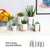 Succulent Flower Pot with Stand Ceramics Nordic Style Multi-use Home Office Desk Pencil Holder with Metal Frame Lipstick
