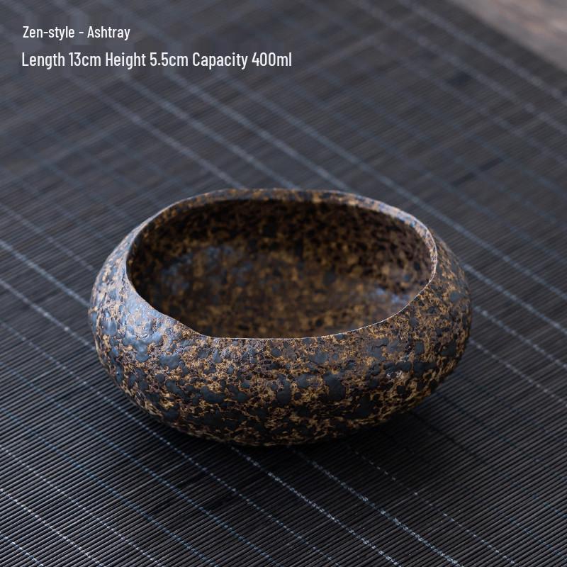 Large Coarse Pottery Tea Wash Basin, Jianshui Flower Vase, Ceramic Gongfu Tea Pot, and Ashtray