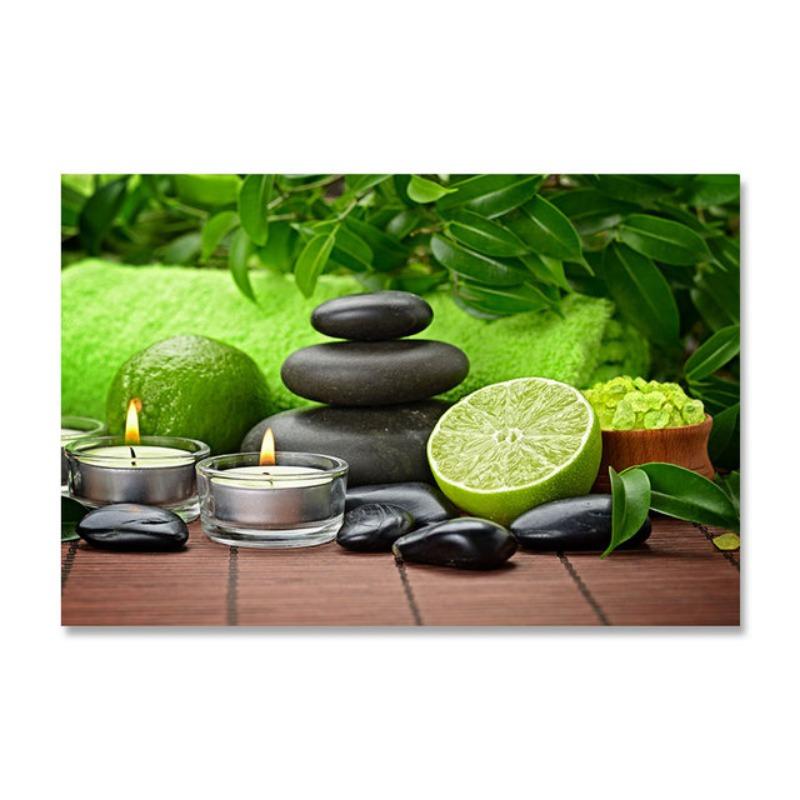 ZEN Poster Stone Bamboo Water Drops Green Leaf Still Life Meditation Wall Art Picture Canvas HD Print Buddha Home Decor Painting