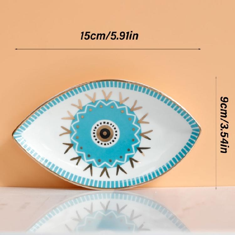 Sophisticated Stylish Eye Sturdy Ceramic Dish Elegant Solution Portable for Jewelry Organization and Display Daily Use
