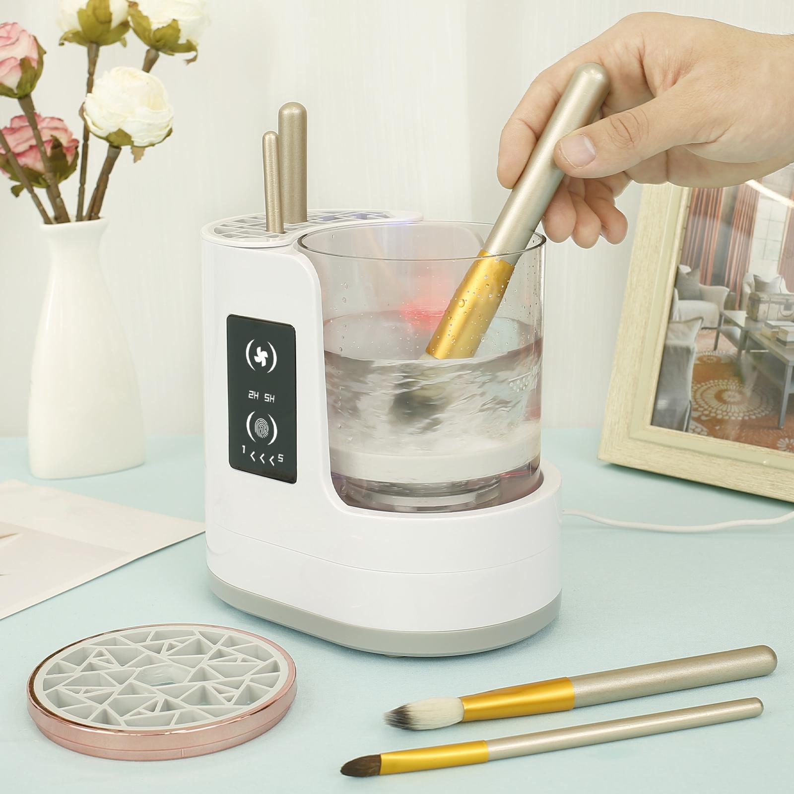 

Makeup Brush Cleaner Machine Smart Time Saving Cosmetic Brushes Cleaner Tool High Efficient Electric Makeup Brush Cleaner Safe 173X122X175mm белый