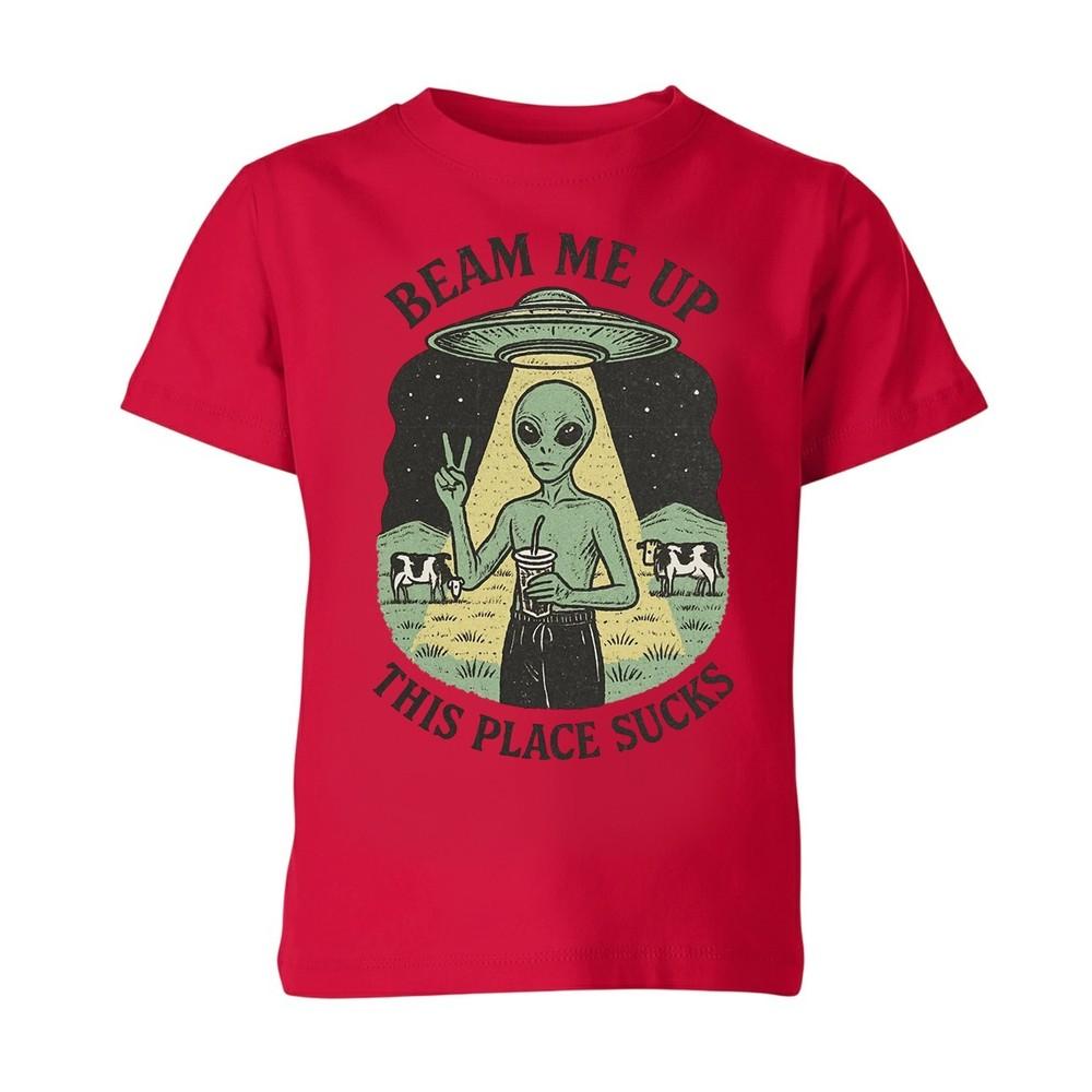 Beam Me Up This Place Sucks Unisex Kid Adult Tee Xmas Holiday Gift Top S