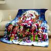 Santa and Elves with Reindeer print blanket soft and cozy perfect for the living room bed sofa or a nap,gift