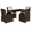 VidaXL Ensemble à manger de jardin 5 pcs et coussins marron poly rotin 3262849
