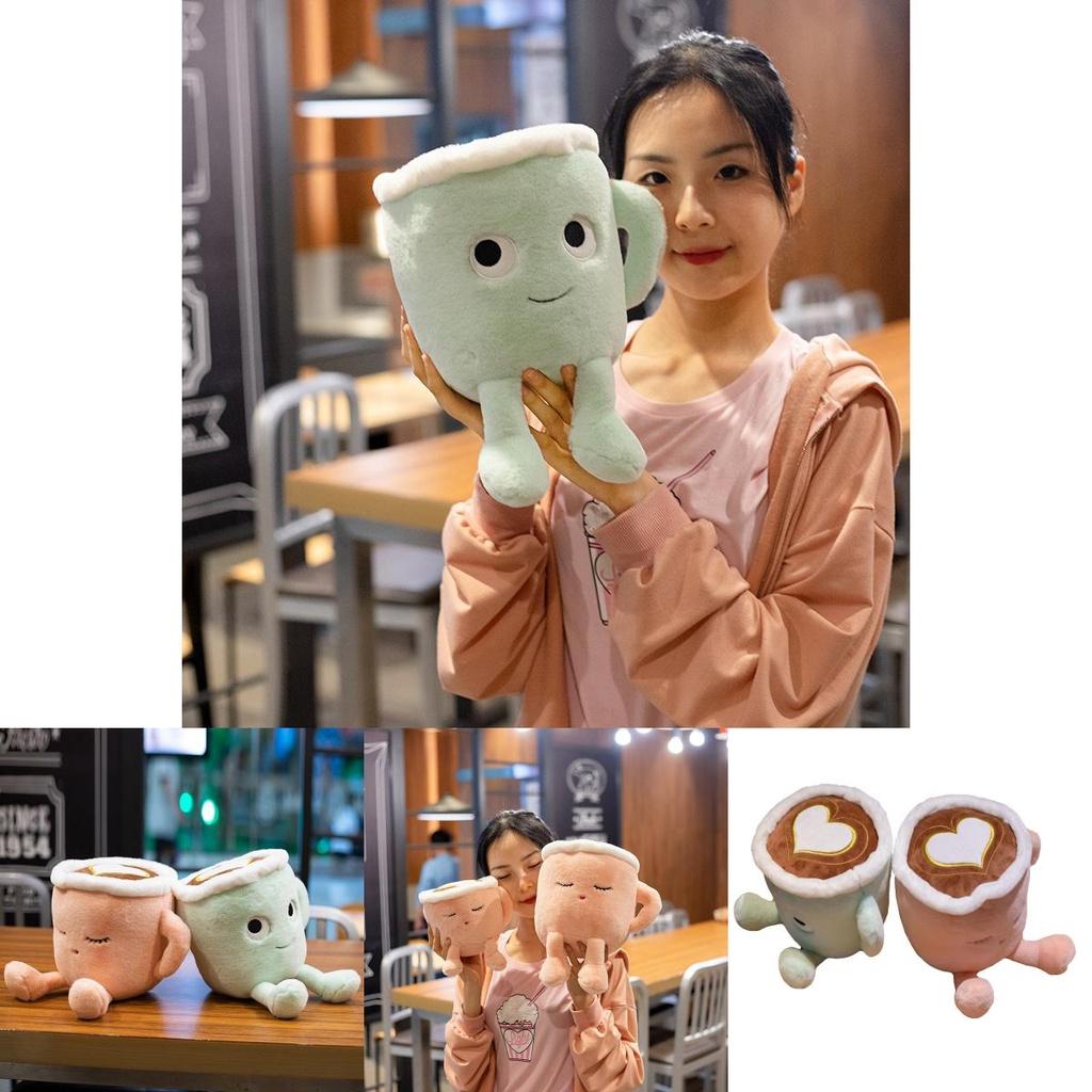 Cute And Comfy Matcha Latte Coffee Cup Plush Toy For Cozy Decor