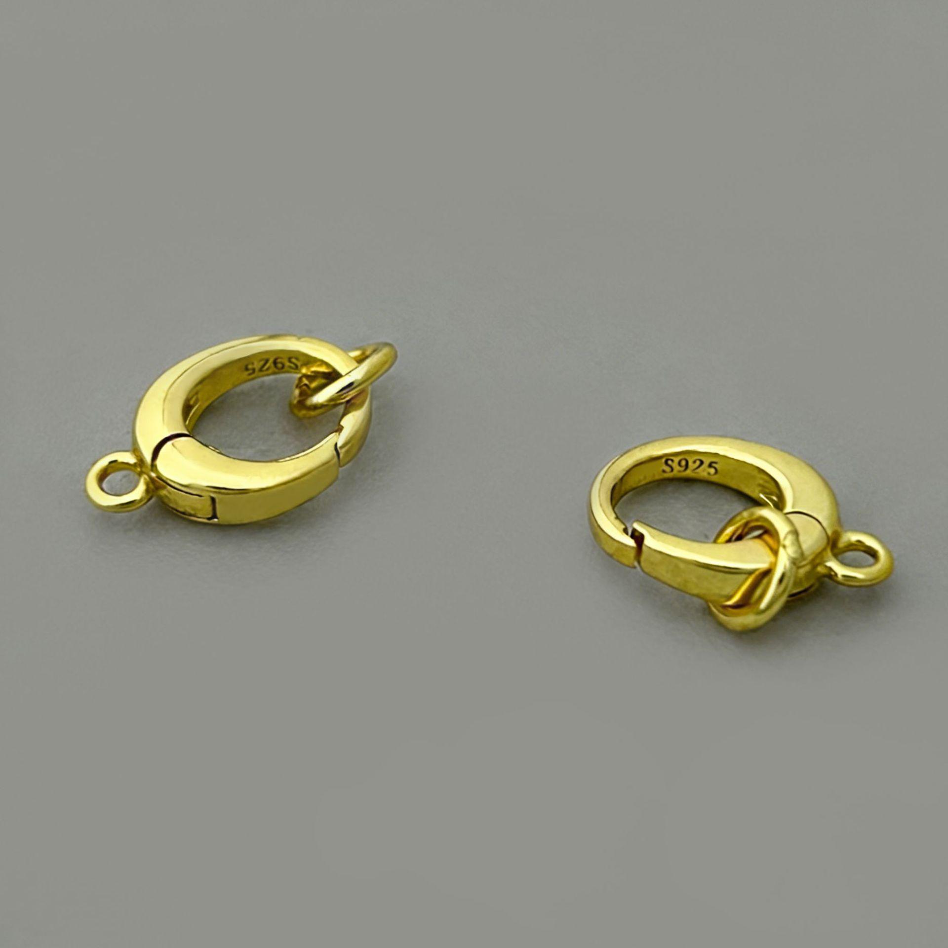 S925 Sterling Silver Handmade Oval Jewelry Clasp Buckle