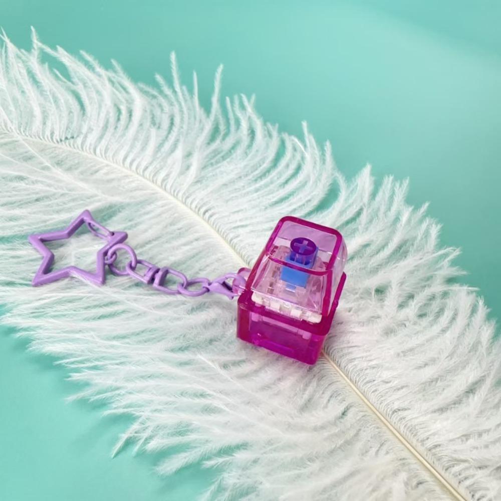 Relaxing DIY Keyboard Fidget Keychain Keys Button Keycap Finger Keyboard Caps With Light Pass The Time Pinch