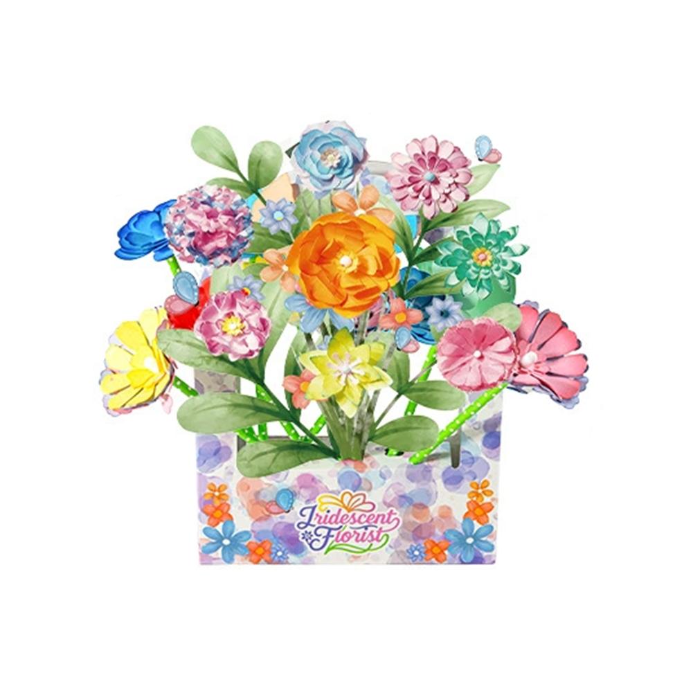 Flower Craft Kits,DIY Paper Arts and Crafts Bouquet Toys for Kids, Create 3D Color Changing Blossoms, Educational Science Kit