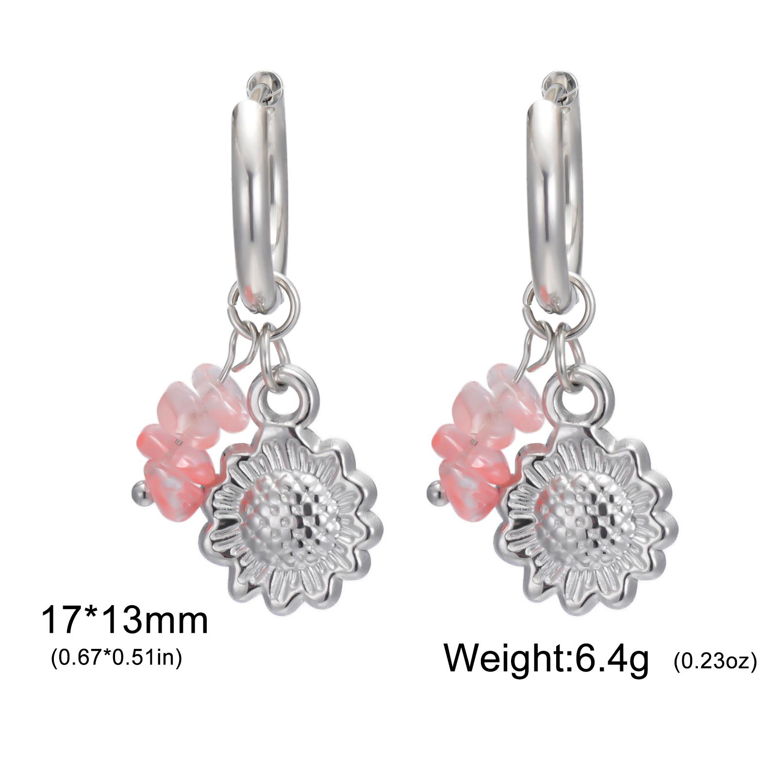 

Flower Earrings Daisy Sakura Sunflower Drop Earrings Stainless Steel Jewelry Trendy Party Birthday Valentine Gifts Wholesale