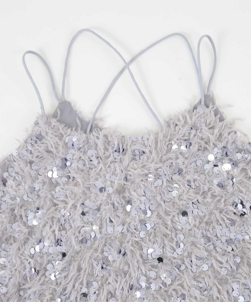 miette Feather Sequin Camisole RDXX0971 Free Size Black Women's