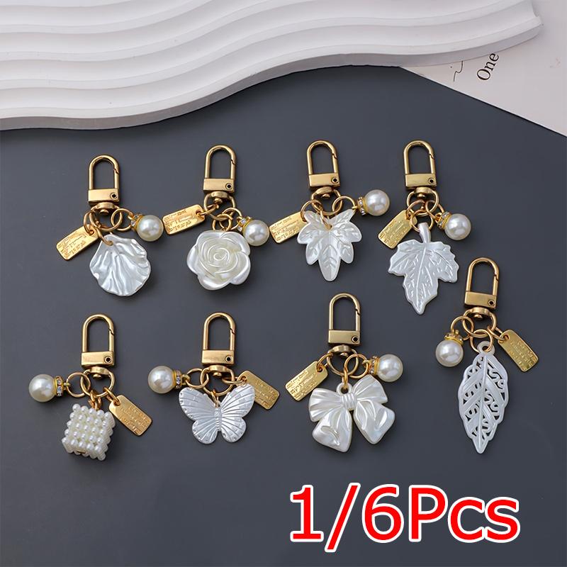 1 Elegant Tassel Gift Keychain Cute Keychain Vintage Bow Luxurious Pearl