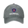 Svezia Saabs Scanias Cappellino da Baseball Vintage Usurato Lavato Cappellino da Sole Unisex Stile Outdoor Estivo Cappellini Regolabili