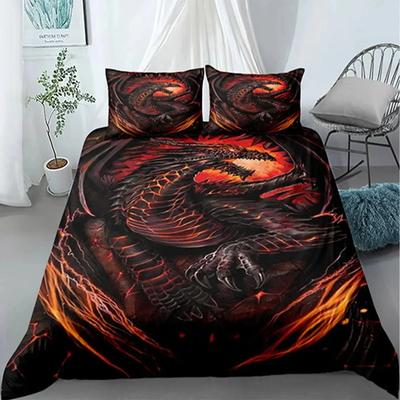 3D Print Scientisfictional Dragon Bohemia Bedding Set Duvet Cover Bed Set Quilt Cover Pillowcase Comforter King Queen Size