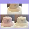 Cat Embroidered Cotton Fisherman Hat With Sun Protection For Casual Summer Wear