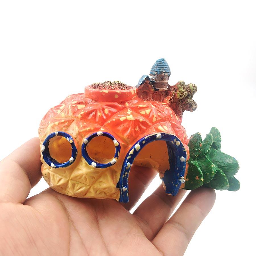 

Украшение для аквариума Орнамент для аквариума Мультяшный дом в форме ананаса Укрытие для рыб Укрытие Дом Аквариумные аксессуары 1pcs