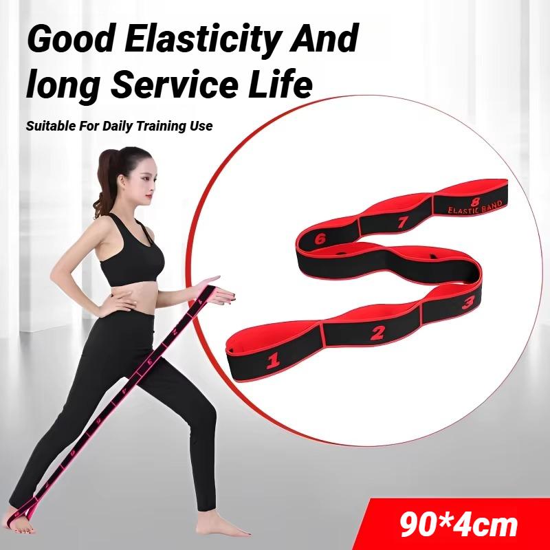 Durable And Safe 8 Section Style Dance Yoga Stretching Belt Pilates Fitness Tension Digital Elasticity Latin Elastic Stretch Resistance Band