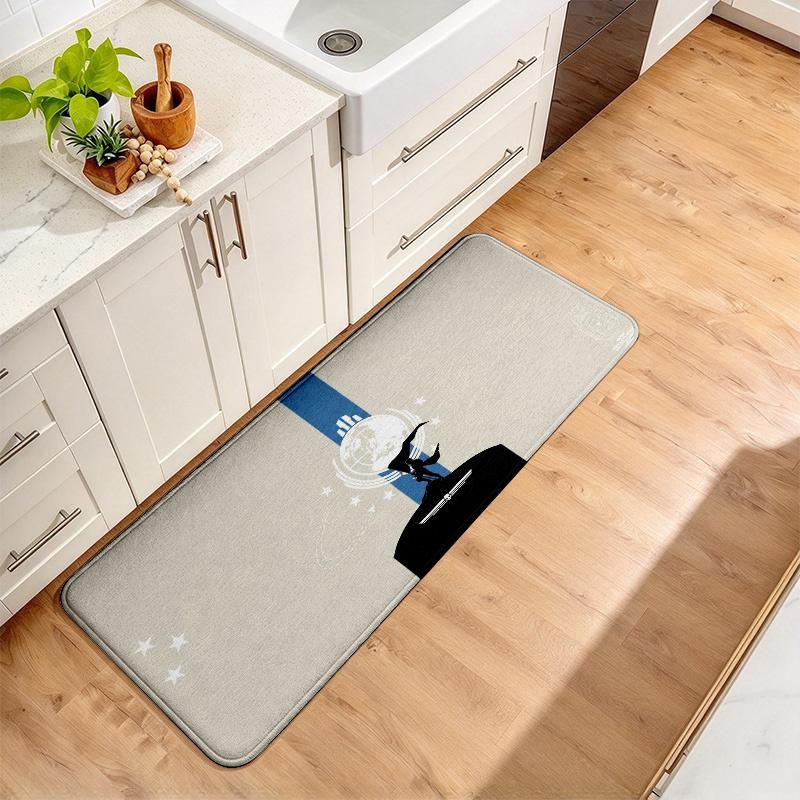 Helldivers Flannel Kitchen Mat Christmas Soft Area Rug Non Slip Floor Carpet Home Decoration