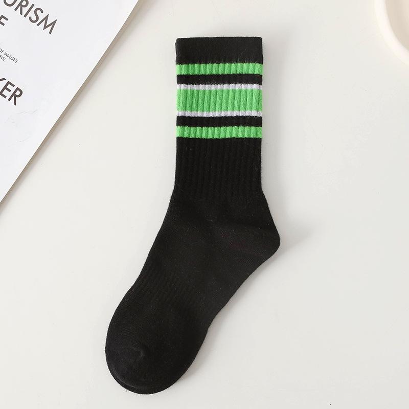 Women's Summer Comfortable Breathable Simple College Style Striped Tube Cotton Socks