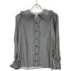 Cygne Black Gingham Check Frill Blouse Tops Not Written Black X whiteUsed
