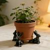 Vintage Resin Rabbit Plant Holders 3-Pack, Decorative Figurines for Potted Plants, Perfect Home & Garden Gifts