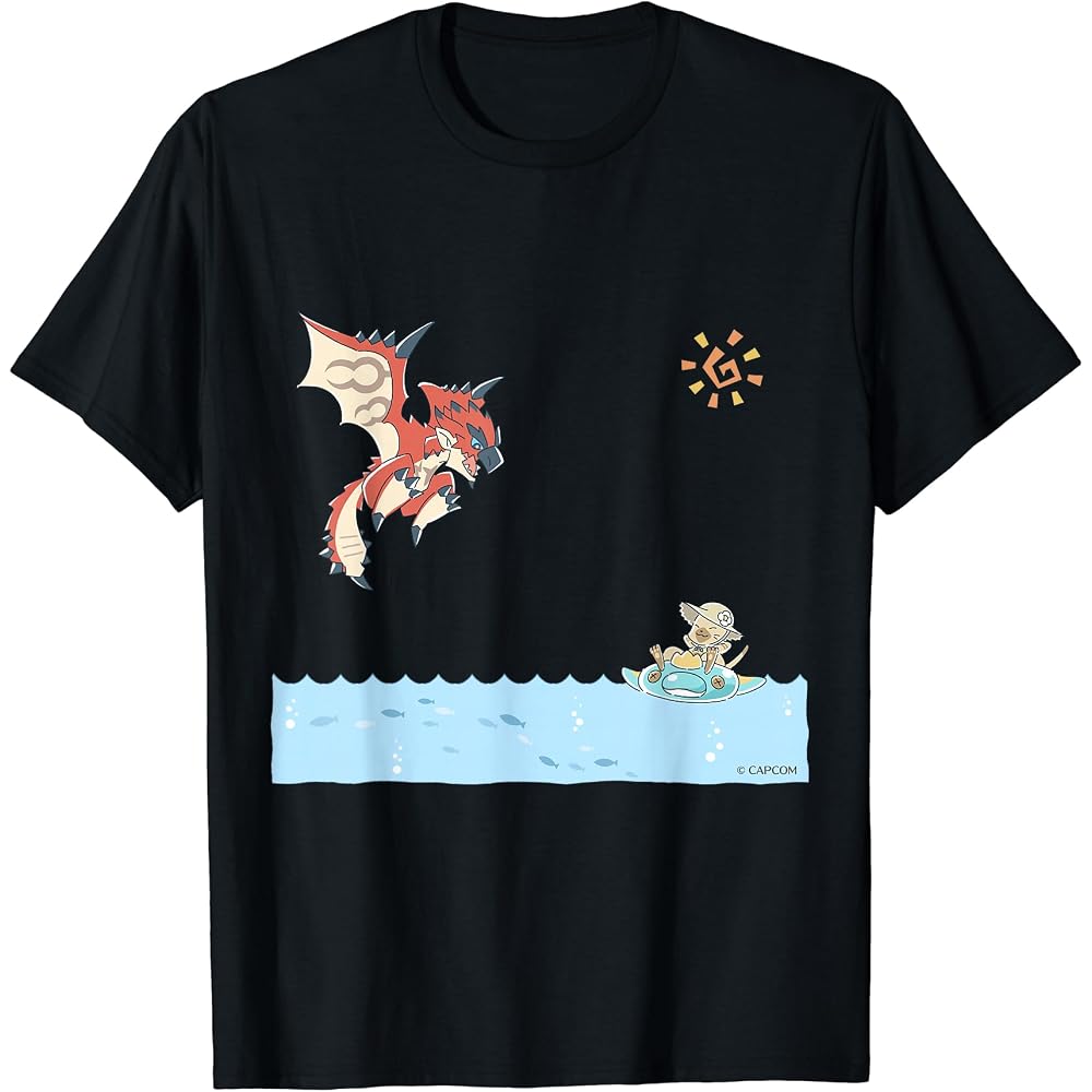 Monster Hunter Rioleus and Airou Swimming Tee