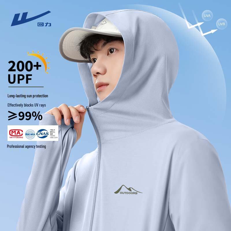 Warrior Men s Ice Silk UV Protection Hooded Sun Shirt L