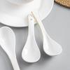 Jingzhou Pure White Ceramic Begonia Spoons (50-Pack)