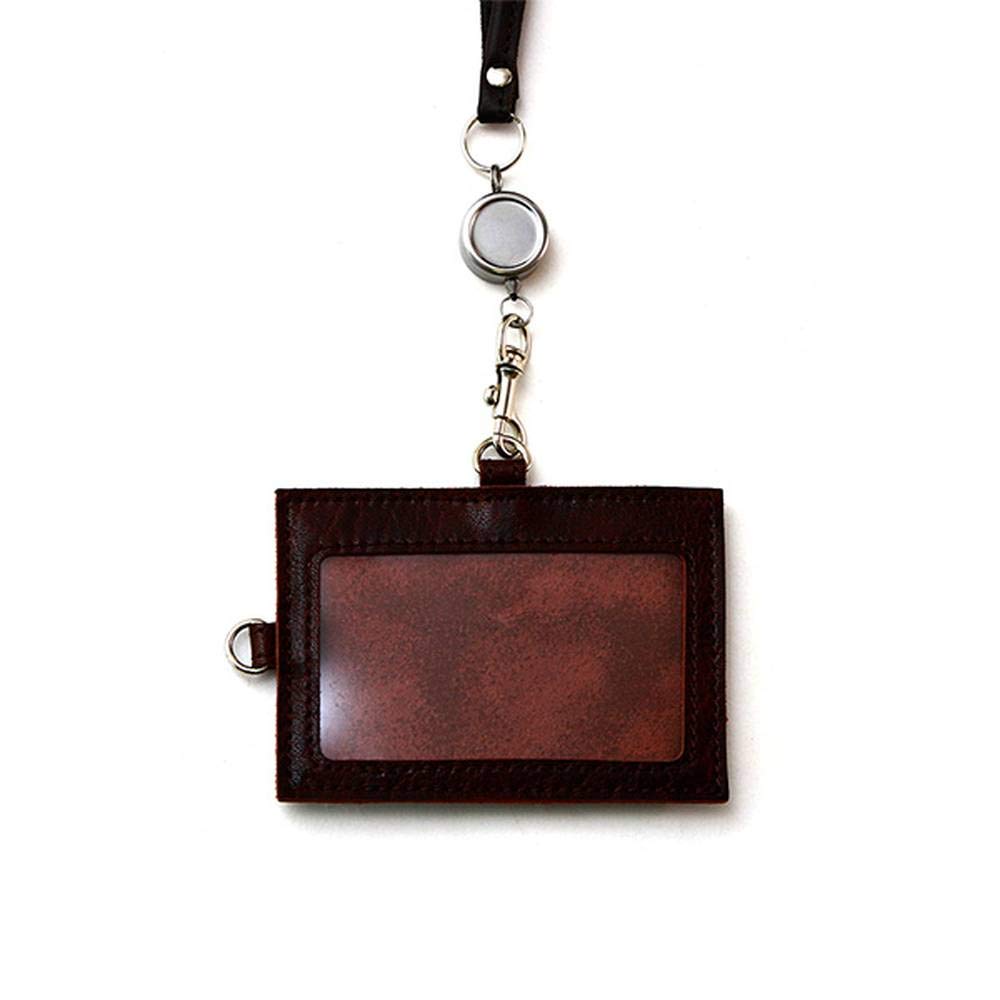 AGILITY affa "Reel ID Holder" with reel, leather ID card case, genuine cowhide leather