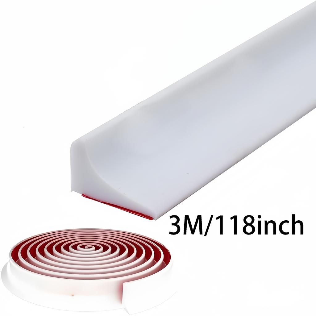 1PC Self-Adhesive Silicone Water Retaining Strip, Bathroom Water Stopper, Bendable Door Bottom Sealing Strip, Shower Dam Barrier