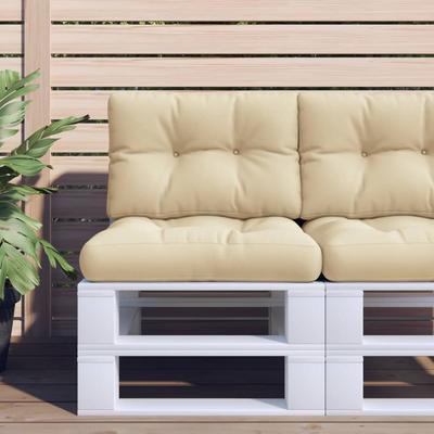Vidaxl Pallet Sofa Cushions, 2 Pcs, Beige, Fabric