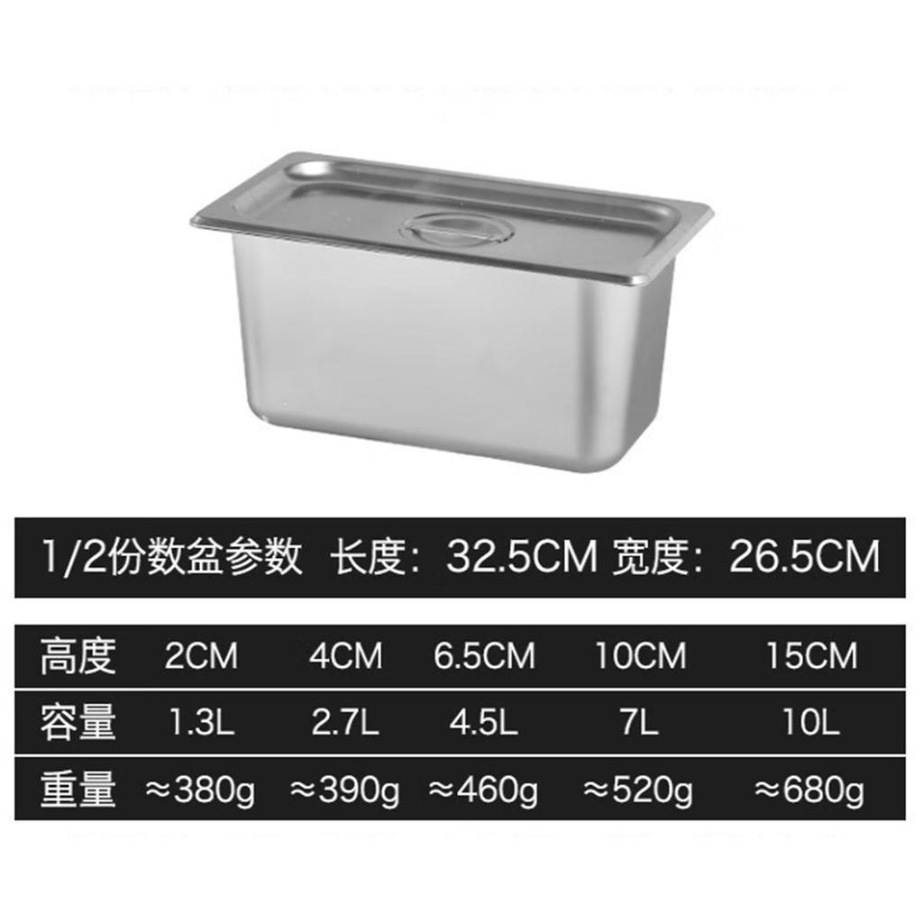 LIJIA FITMENT LJ201 Edelstahl Gastronorm Lebensmittelbehälter mit Deckel