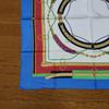 Used CELINE Scarf Bandana Belt Pattern Large Scarf Blue Red White