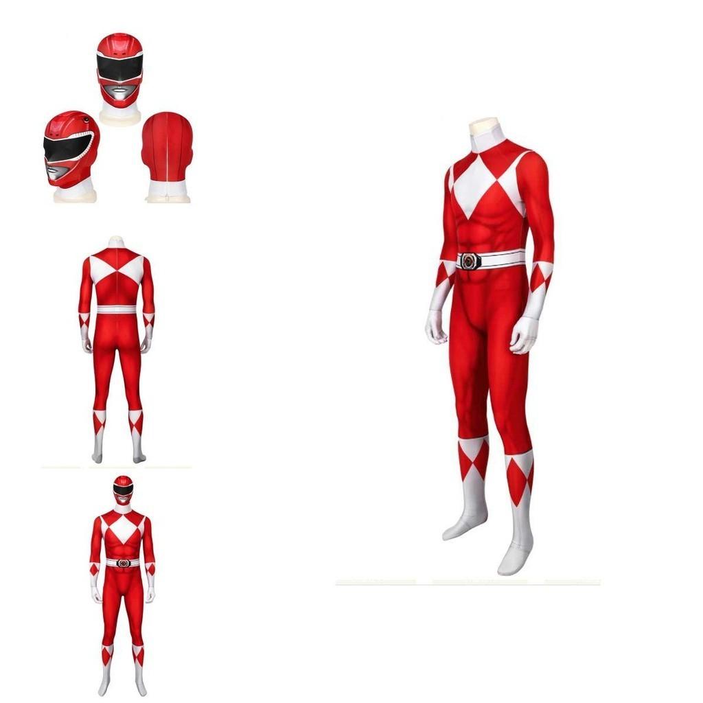Power Costume Rangers Kids Adult Cosplay Fancy Dress Party Superhero Jumpsuit