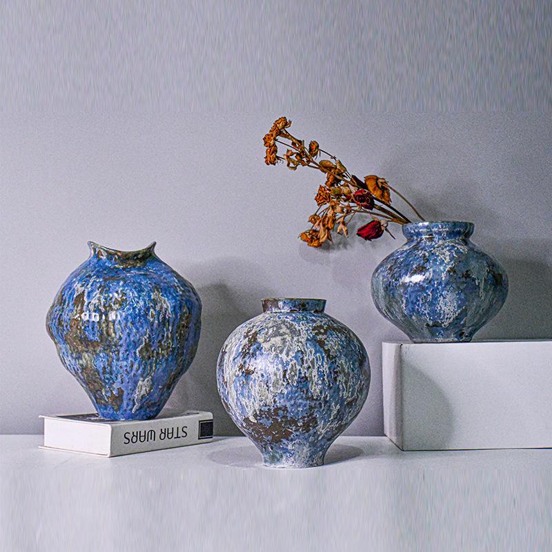 Ceramic Vase Retro Handcrafted Chinese Porcelain Flower Vase Flower Arrangement Accessories Home Decoration Accessories